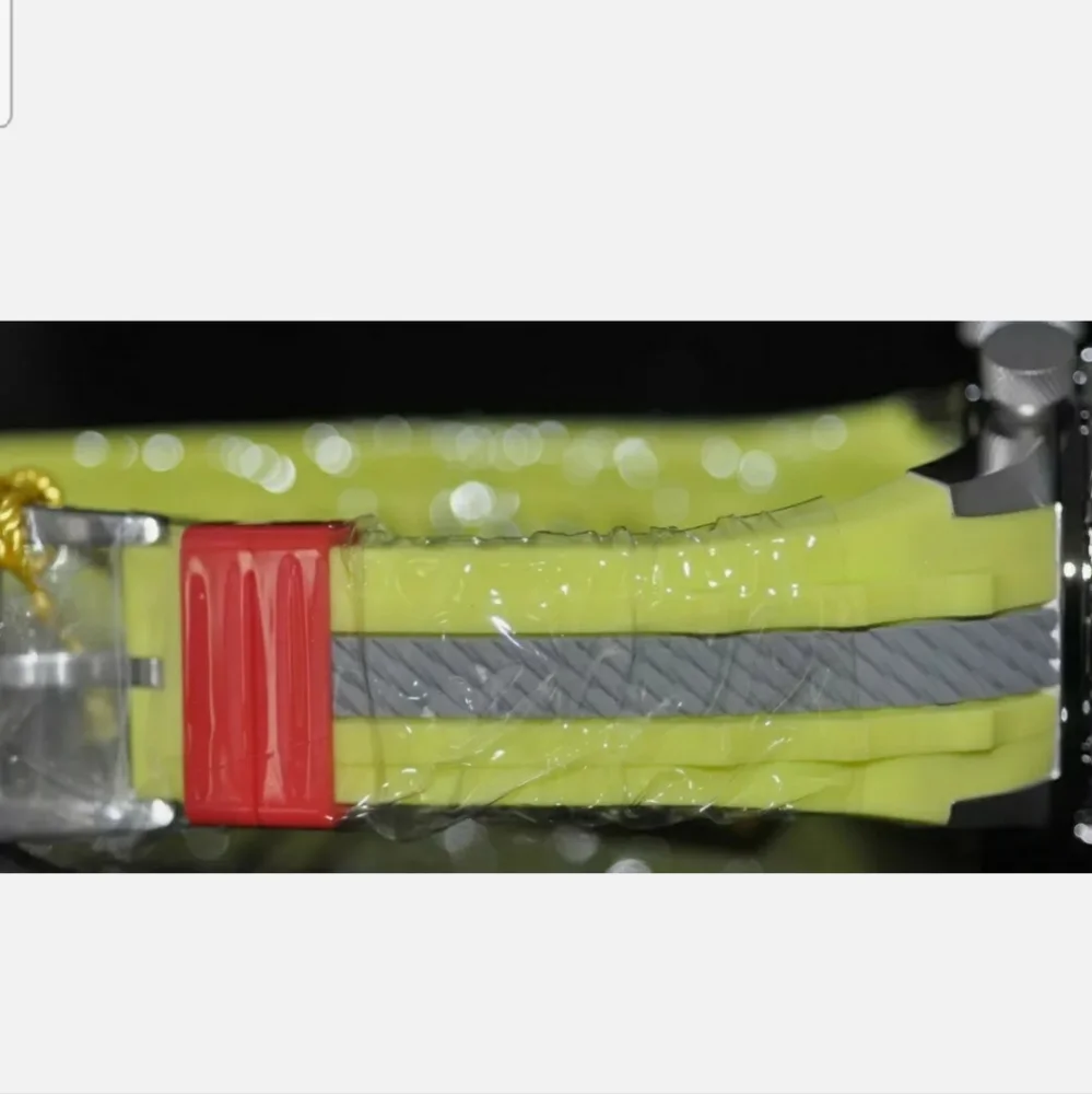 Invicta Men's Rare Reserve Swiss Chronograph Black Dial Lime Poly Watch NEW